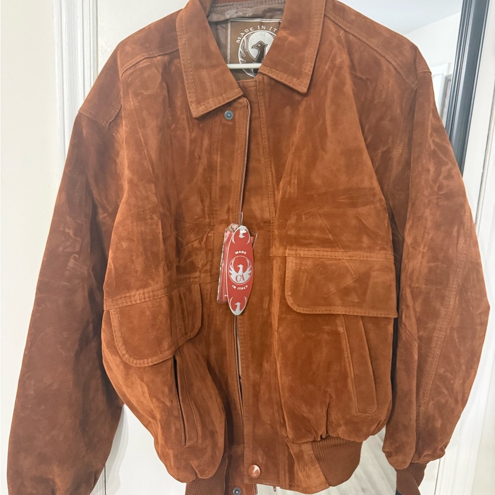 Men's Suede Bomber Jacket